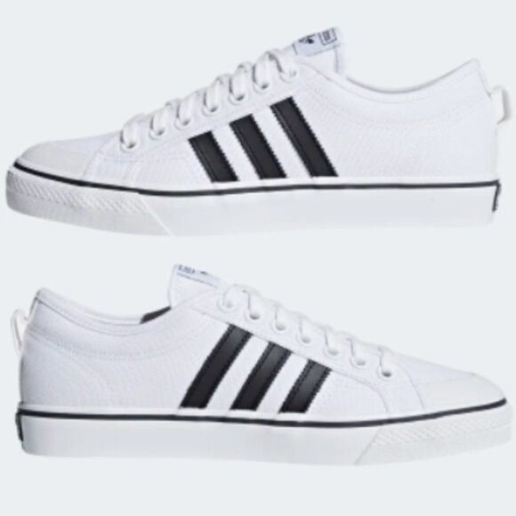 Adidas Men\'s Originals Nizza Sneaker‎ Ortholite Canvas Skater Shoes Cloud White